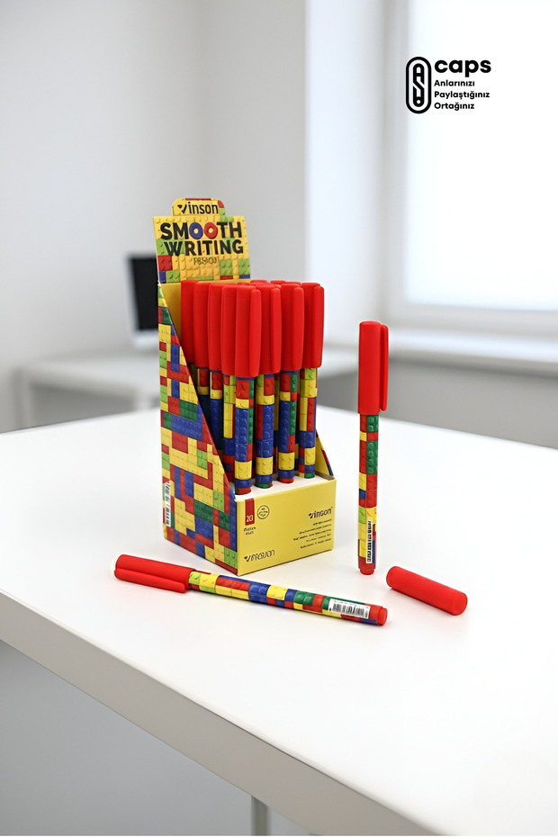 caps office 1 Adet Estetik Desenli Jel Kalem | Renkli, Temalı, Akıcı Yazım Elite Oil Gel Premium Collection