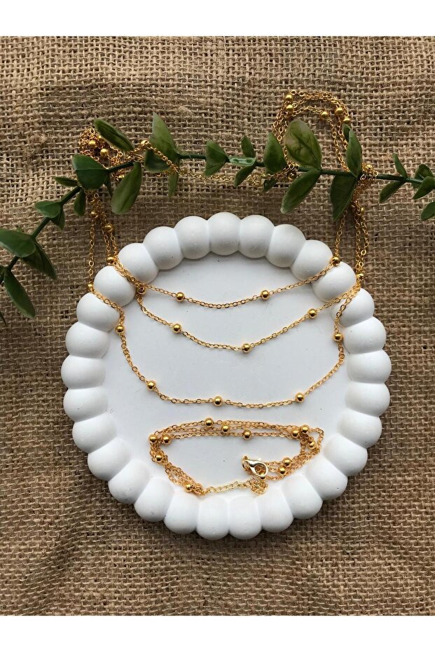 Layered Necklace Bracelet Set 40-50-60 cm