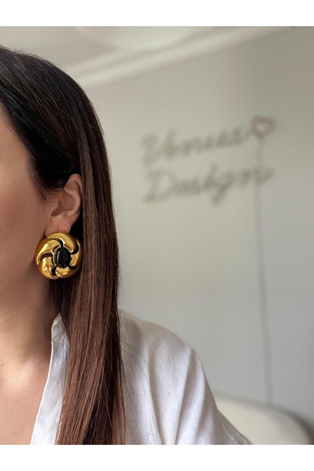 Çelik Flower Küpe - 2