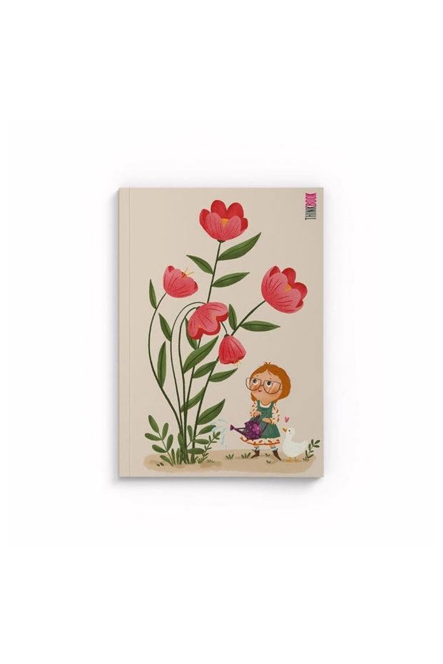 Weasel Flower Burgundy 14X21 128 Pages Colorful Unlined Notebook