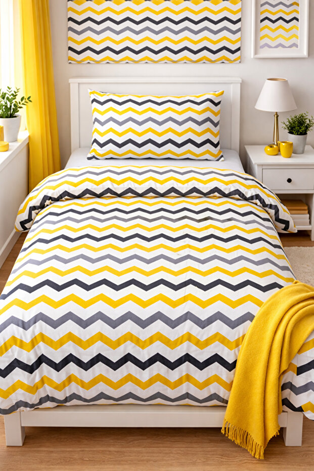 Single Size Fitted Sheet Duvet Cover Set | Cotton