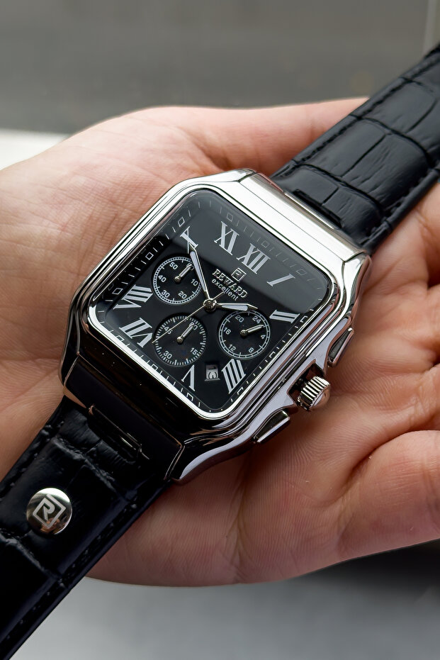 Excellent Series Leather Band 5 Atm Water Resistant Stylish Men's Wristwatch