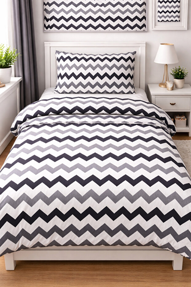 Single Size Fitted Sheet Duvet Cover Set | Cotton