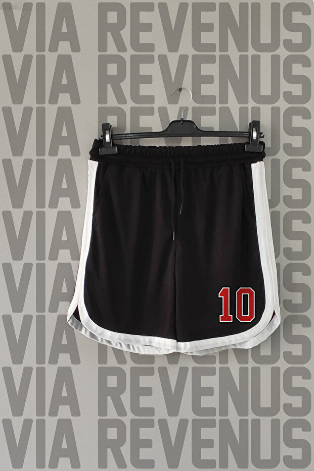 10 Number Printed Unisex Retro Varsity Sports Training Shorts