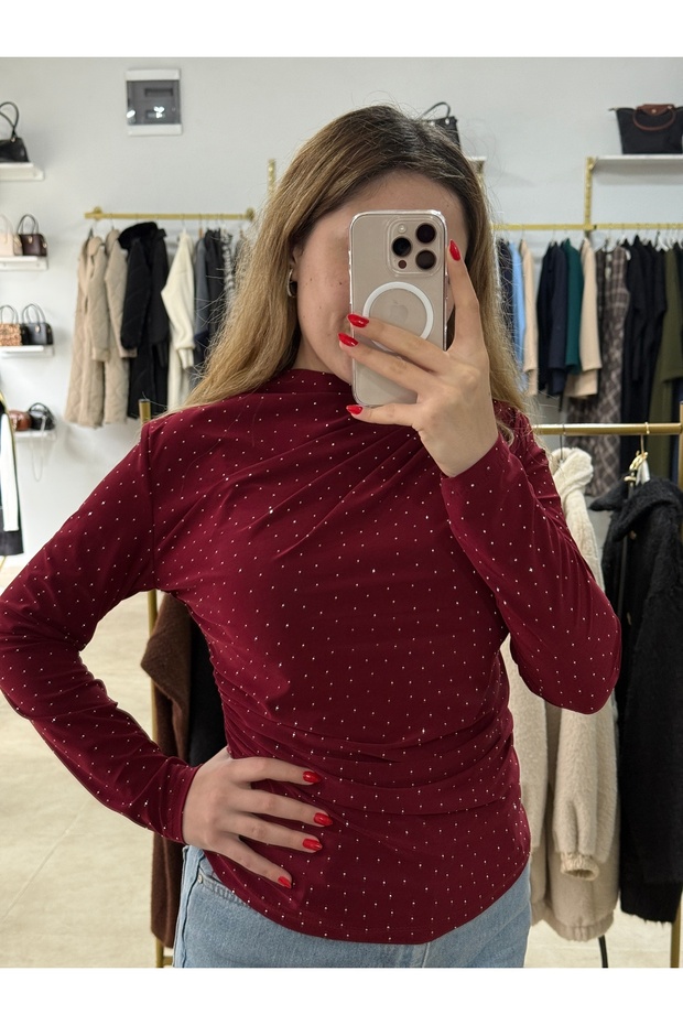 Taş detaylı bluz - 1