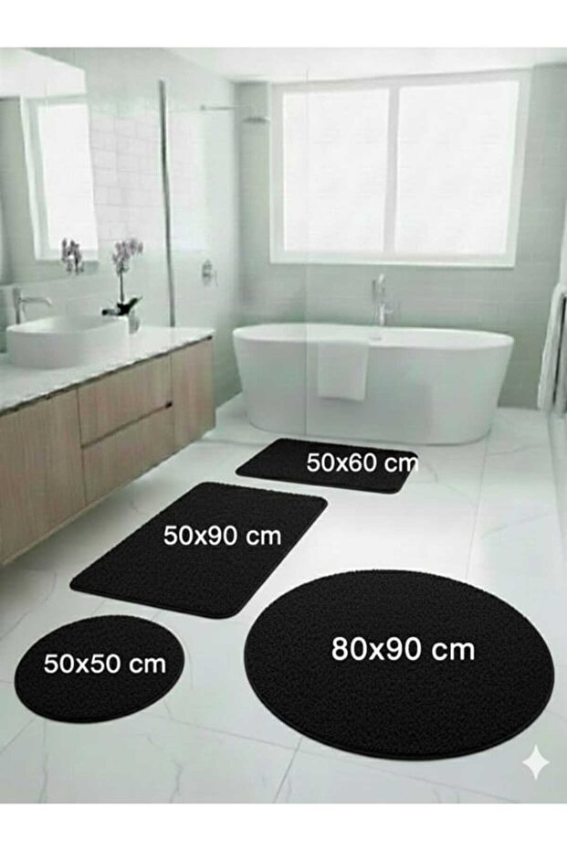 Pano Plush Non-Slip Floor Mat Set, Consisting of 2-Piece + 3-Piece + 4-Piece, Various Sizes Available.