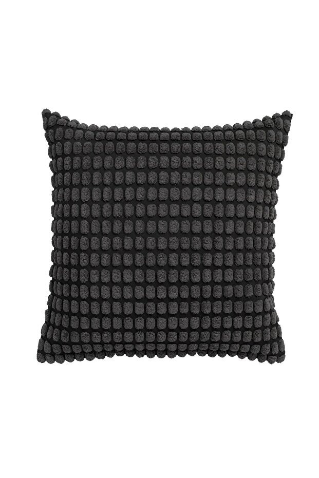 Popcorn Throw Pillow Cover 50X50 cm Zippered Pillow Cushion Cover Anthracite Not Included