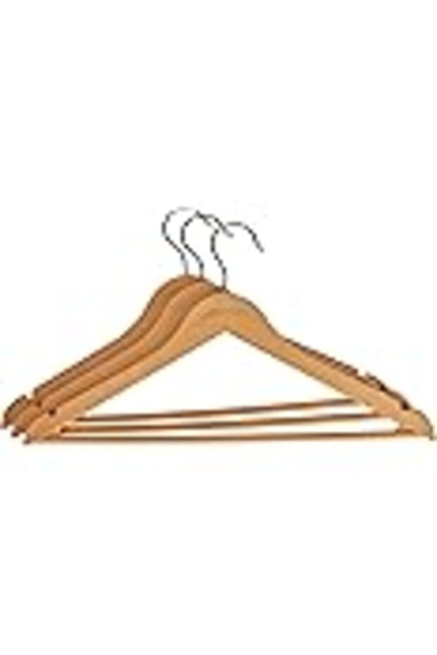 ECVV25Pieces Plastic Suit Hangers - Smooth Finish Solid Plastic Coat Hanger with Non Slip Pants Bar