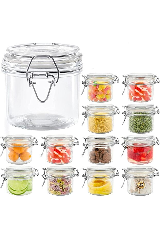 Glass Storage Jars with Airtight Clip Lid, Nut storage tank sealed fresh-keeping tank, Glass ai
