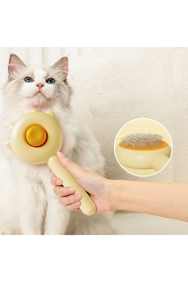 فرشاة تنظيف الحيوانات الأليفة ذاتية التنظيف بتصميم مبتكر - 1