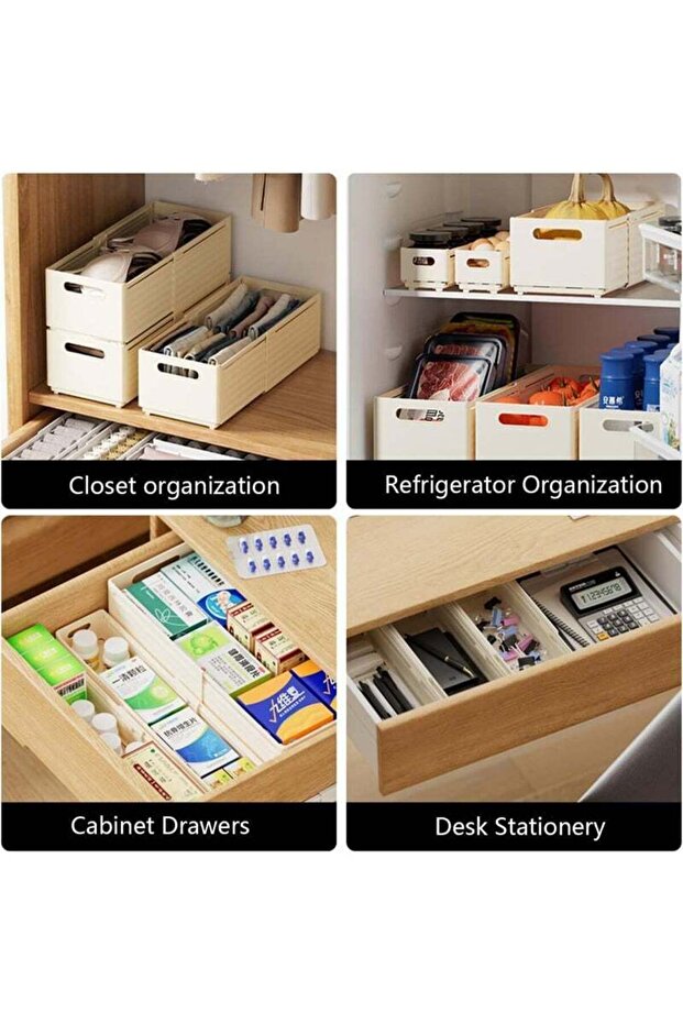 صندوق تخزين منزلق قابل للتكديس والطي والتعديل، مكون من 3 قطع/مجموعة - 3