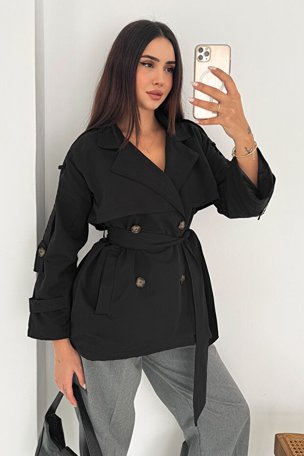 Women's Belted Double-Breasted Trench Coat – Timeless Form
