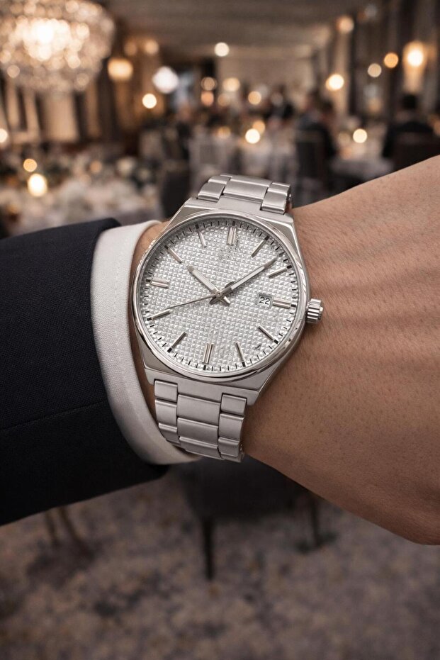 Çelik Kordon Takvimli Erkek Kol Saati - 1