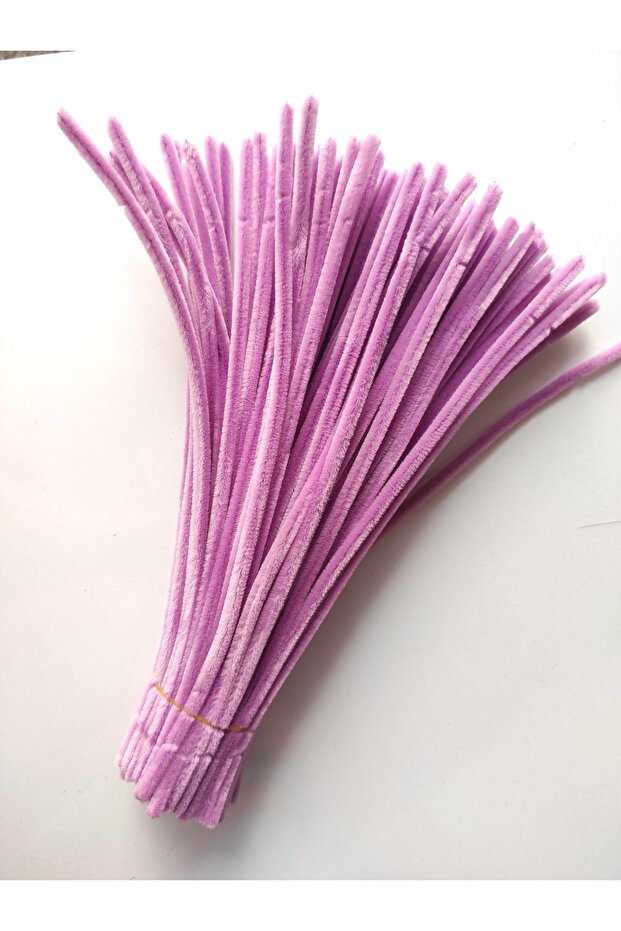 50 Pieces of Dusty Rose Chenille, Fuzzy Wire Suitable for Flower Making, 30 cm 6 mm