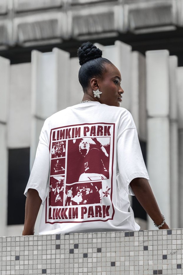 Linkin Park Back Printed Unisex Oversized Music Band T-Shirt