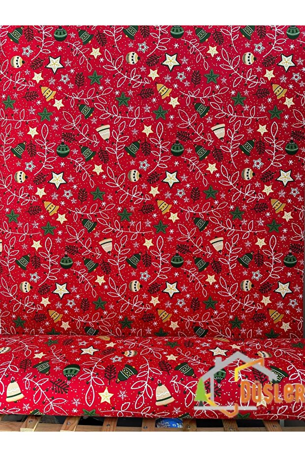 Red Floral Patterned Water and Stain Repellent Panama Linen Small-Scale Premier Duck Fabric Cloth 100X180