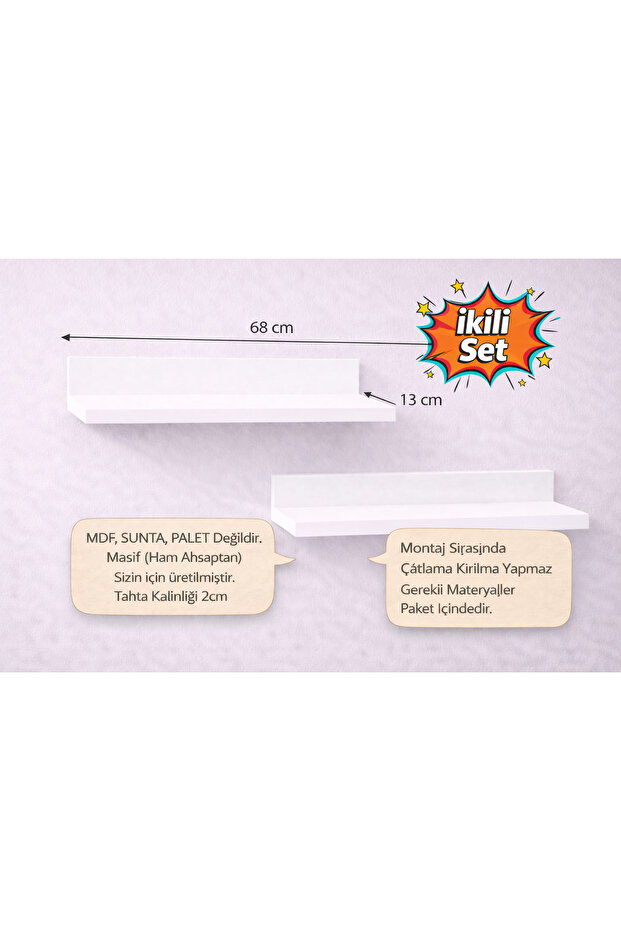 Duvar Rafı 2li - 1