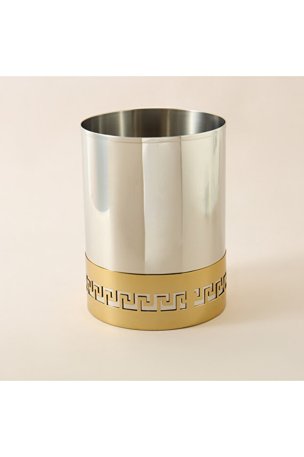 Cutout Detail Stainless Steel Waste Bin