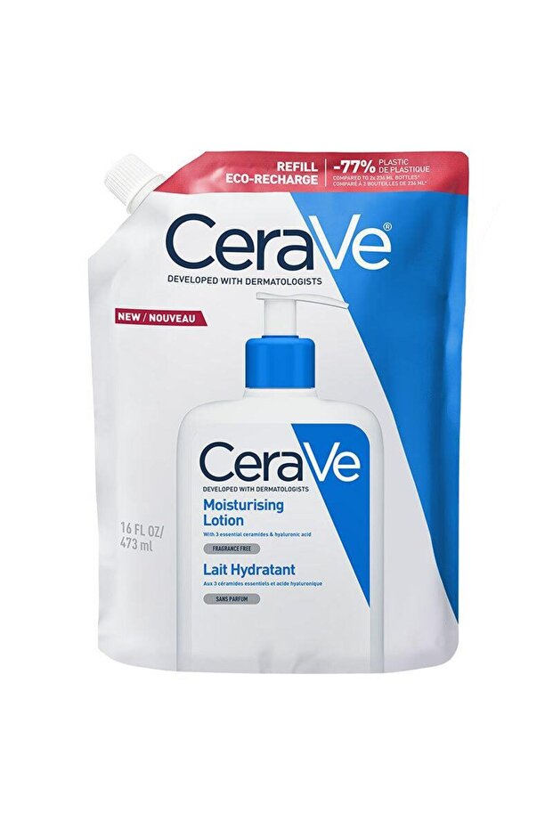 Moisturizing Face and Body Lotion - Contains Ceramide and Hyaluronic Acid 473 ml - Refill