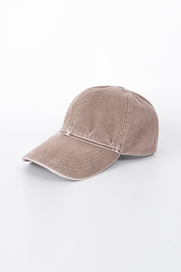 قبعة رجالية بلون بني فاتح - 1