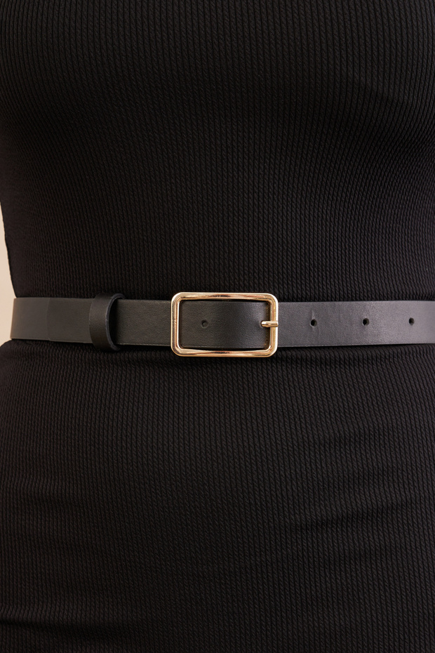Women's Gold Color Rose Buckle Belt Be715