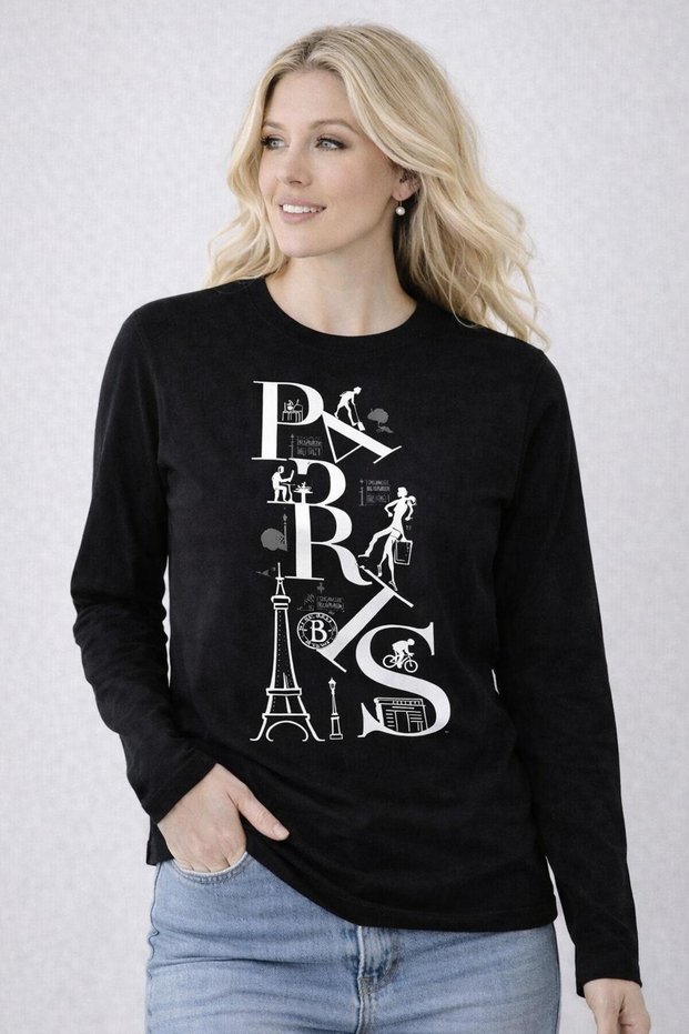Paris City Graphic Printed 100% Cotton Unisex T-Shirt – Modern Design Suitable for Everyday Wear