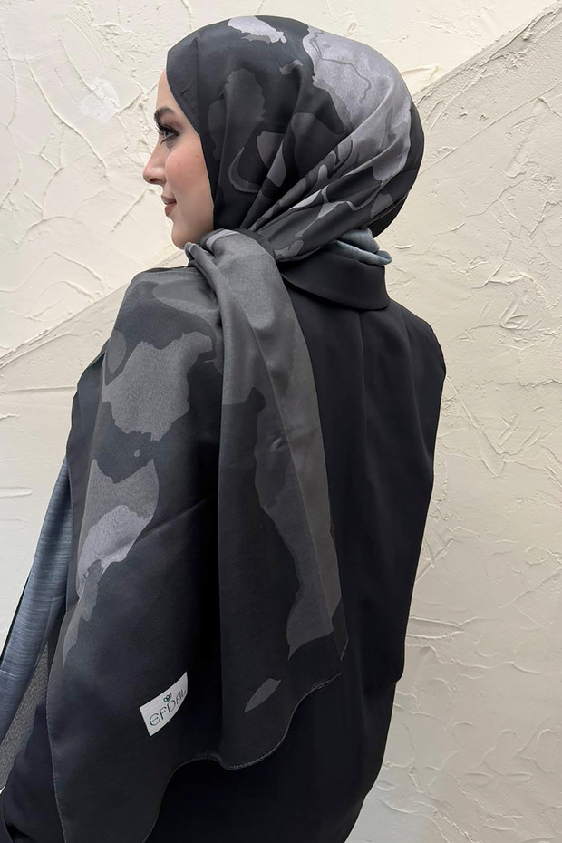 شال ناعم بنمط تجريدي من قماش الفوال - 4