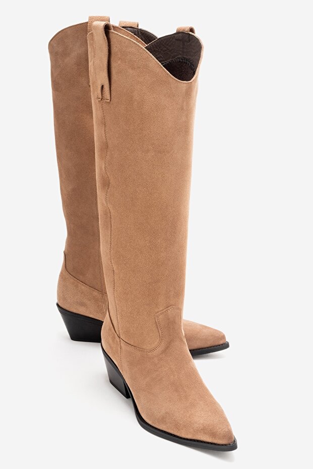 Ania Toprak Suede Genuine Leather Women's Western Boots
