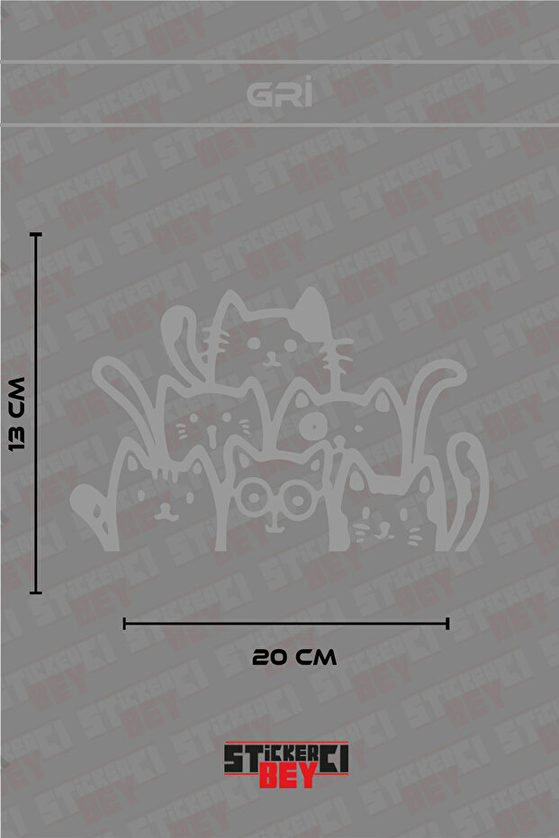 Six Cats Visual Motorcycle Laptop Helmet Car Sticker Decal (Foil Cut)