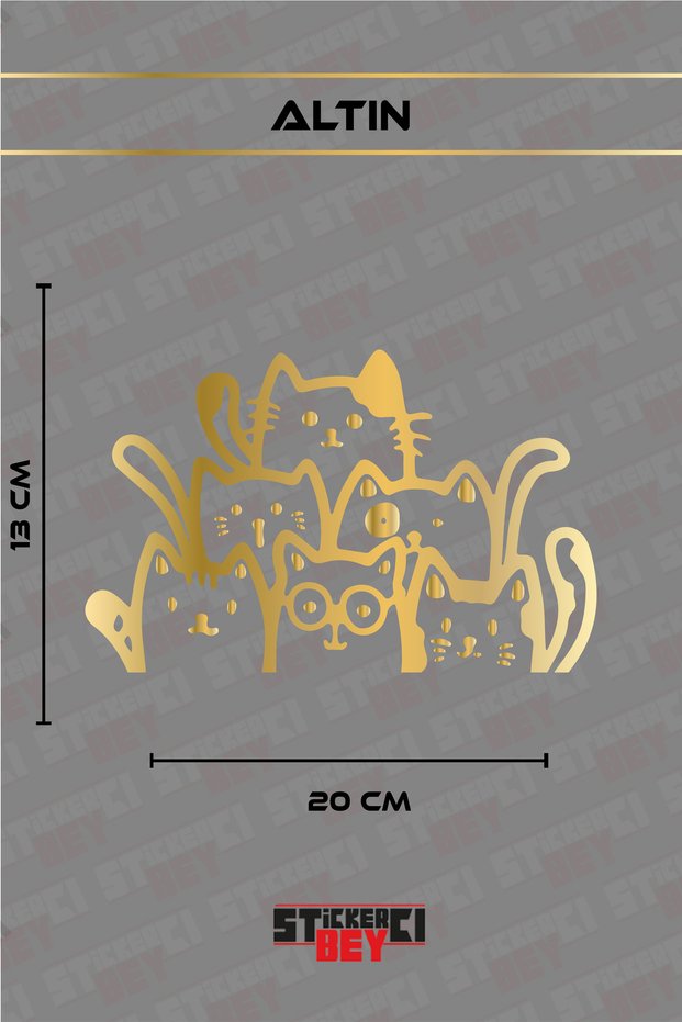 Six Cats Visual Motorcycle Laptop Helmet Car Sticker Decal (Foil Cut)