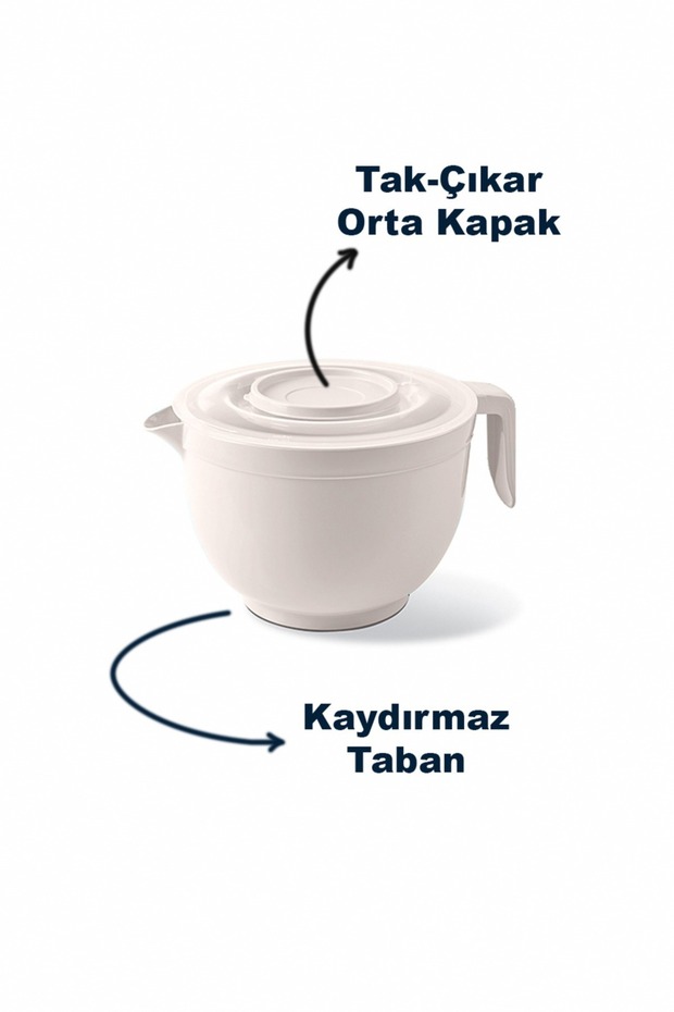 Mixy 3-Liter Mixer Bowl with Lid, Splash-Proof Whipping and Mixing Container