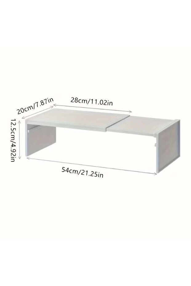 رف خزانة قابل للتوسيع، رف مساعد قابل للتوسيع للمطبخ، موفر للمساحة وقابل للتكديس - 4