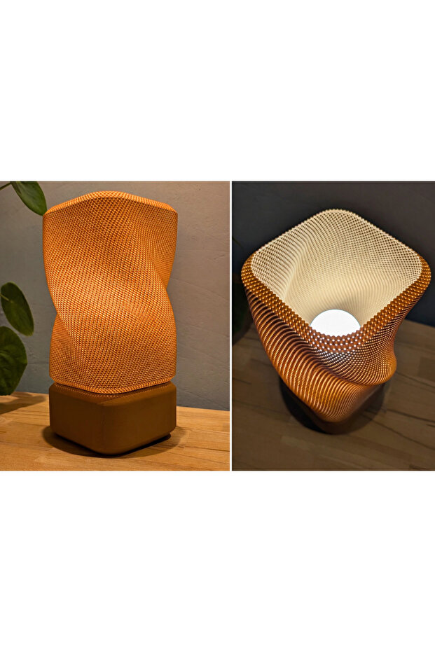 مصباح طاولة مستطيل الشكل على شكل سلة - 1