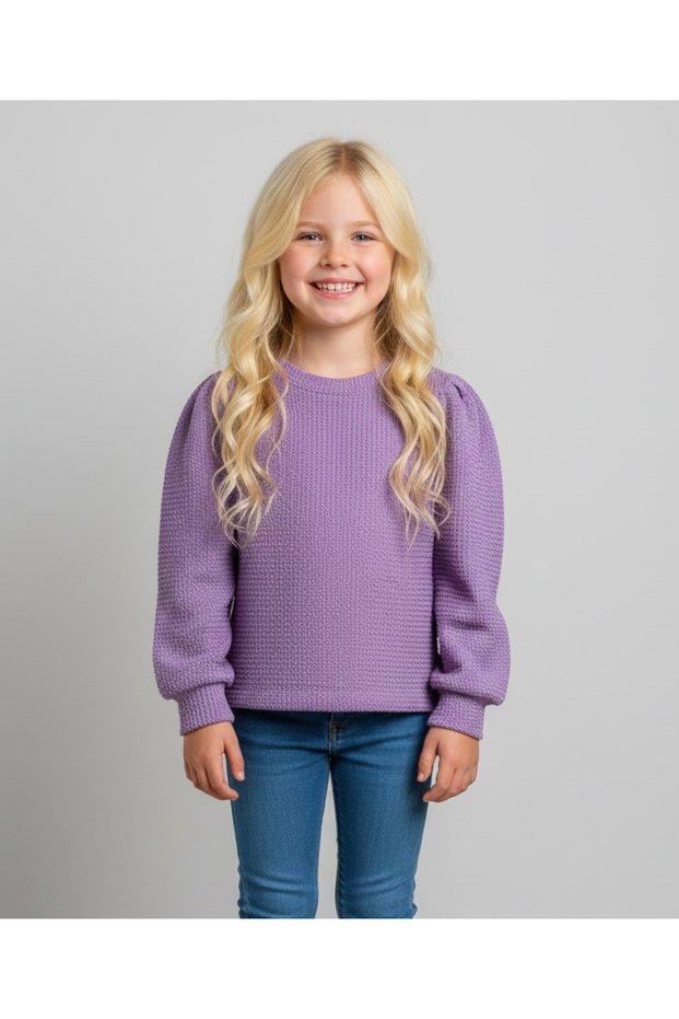 Seasonal Children's Blouse with Pleated Sleeves025390
