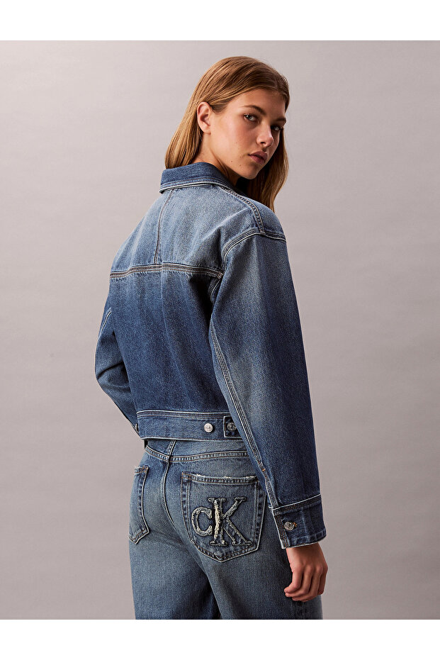 Workwear CK Sanded Blue Kadın Mavi Ceket LV047E906G-3NL - 5
