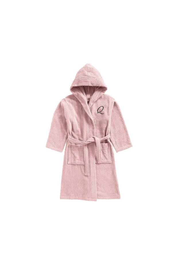 Kids Hooded Bathrobe | Monogrammed Letter 'Q' | Soft Cotton Comfort
