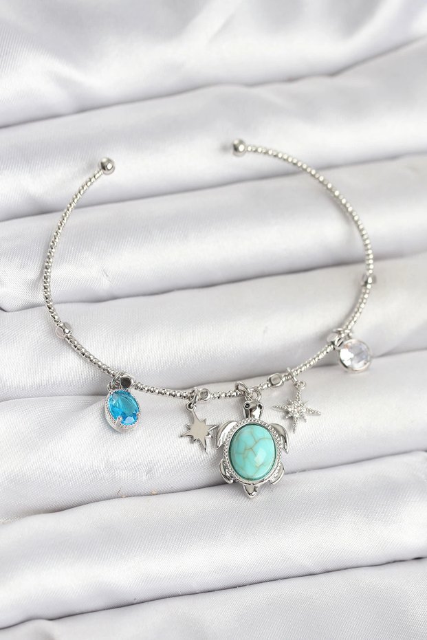 Caretta Caretta Charmlı Silver Rk Women's Bracelet