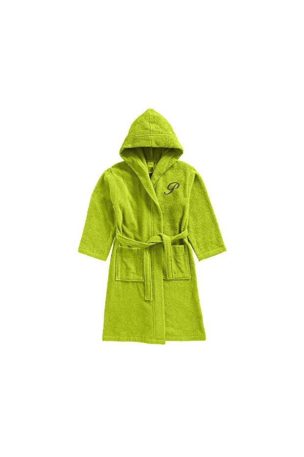 Kids Hooded Bathrobe | Monogrammed Letter 'P' | Soft Cotton Comfort
