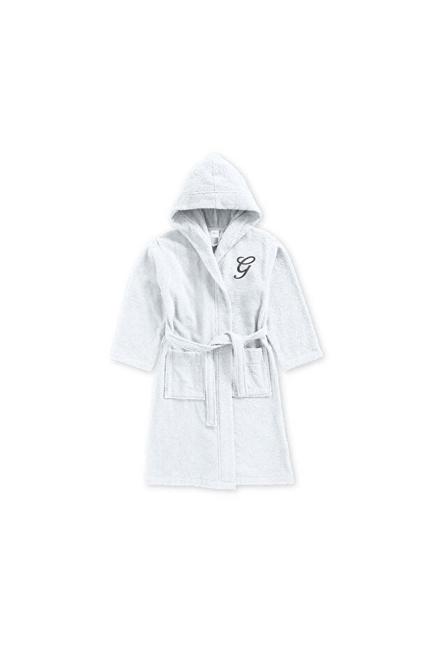 Kids Hooded Bathrobe | Monogrammed Letter 'G' | Soft Cotton Comfort