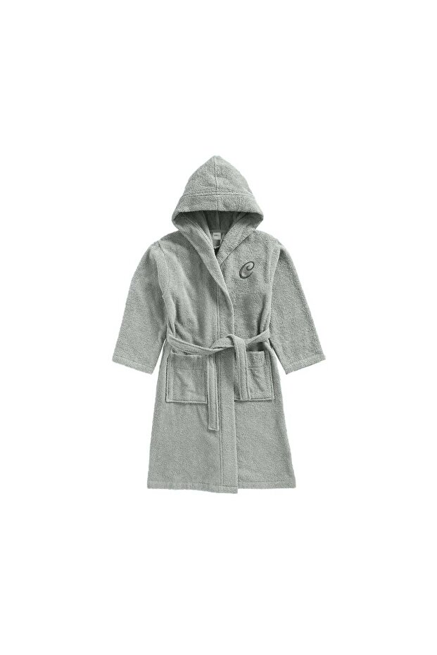 Kids Hooded Bathrobe | Monogrammed Letter 'C' | Soft Cotton Comfort