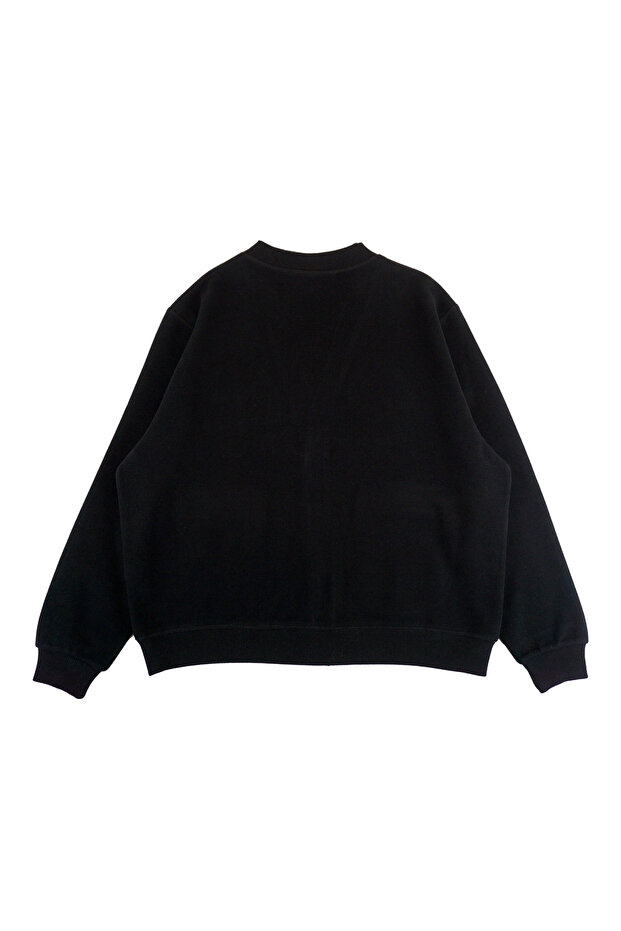 Selanik Örme Oversize Siyah Hırka - 2