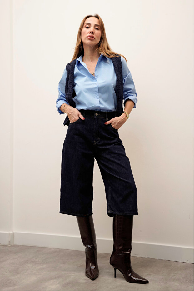 Long Denim Bermuda