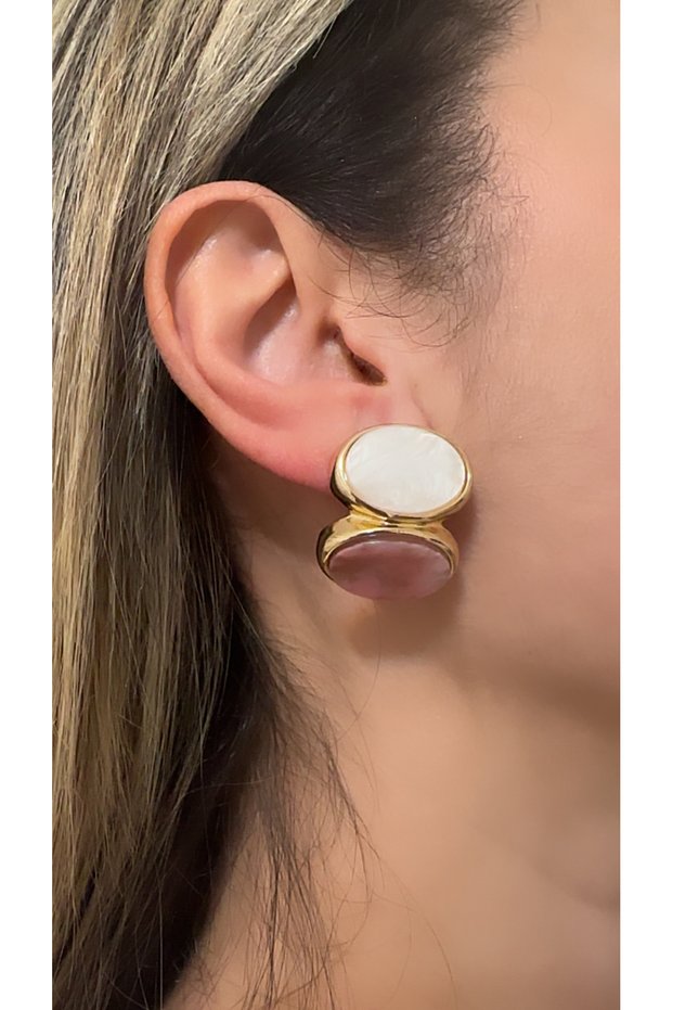 Stoned Rose Women's Steel Earrings Non-Tarnish Water-Resistant Hypoallergenic