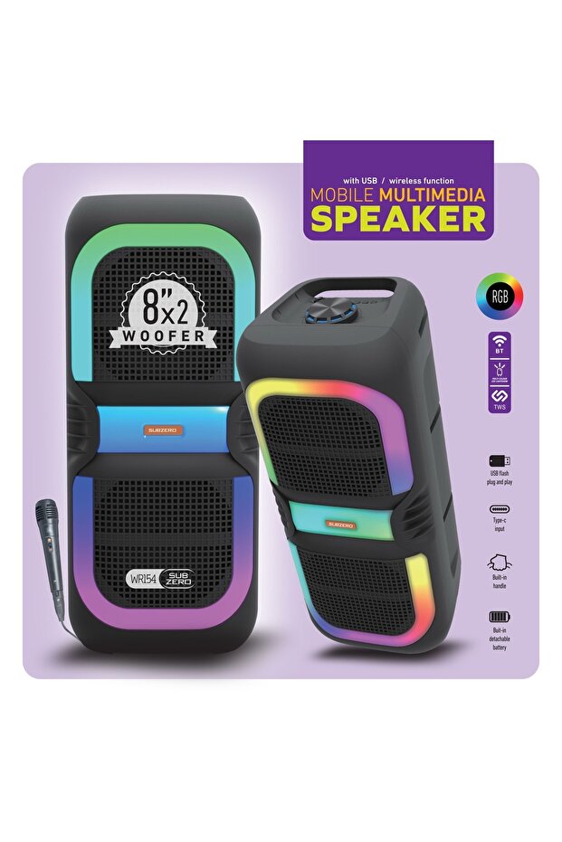 BLUETOOTH HOPARLÖR 2x8 İNC USB GİRİŞLİ - 1