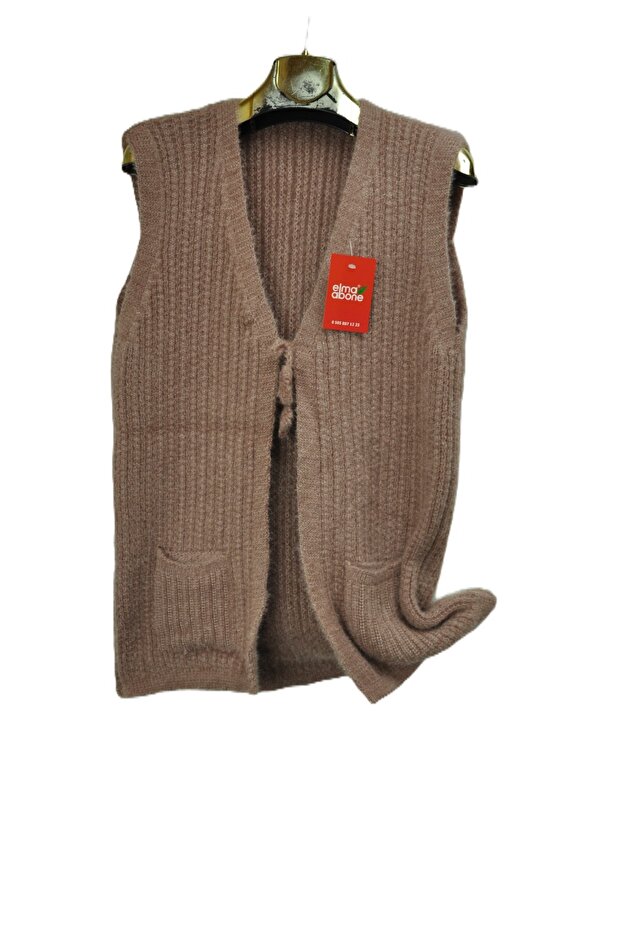 Silvery Knitwear Lace-Up Bridal Vest