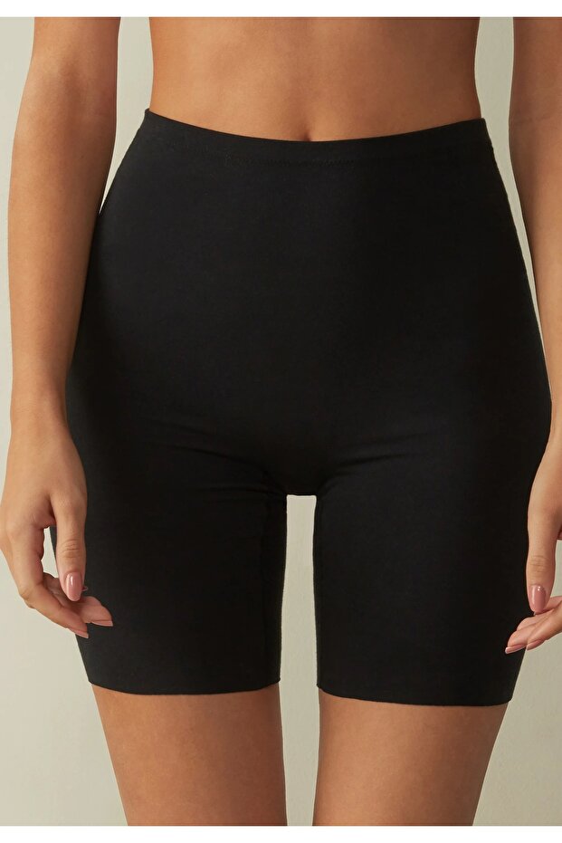 Siyah Lazer Kesim Boxer/Şort - 1