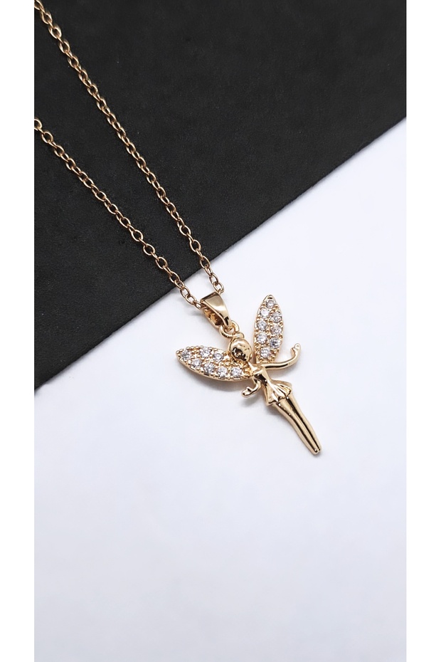 Tinkerbell Figür Çelik Kolye - 5