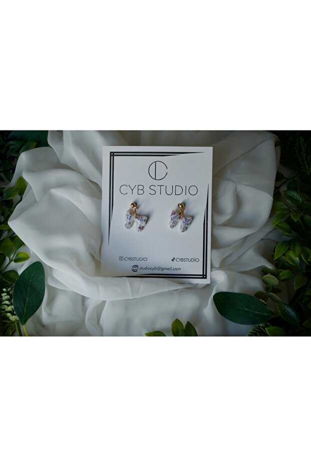 EL YAPIMI MİNİK KURDELE KÜPE - 5