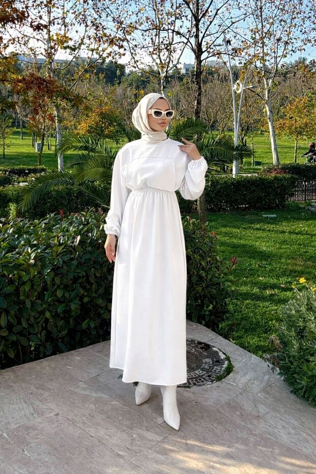 Tesettür Scuba Elbise - 1