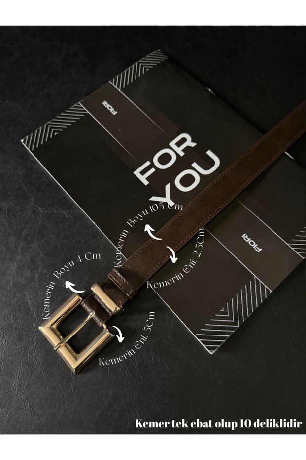 Gold Square Buckle Bridged Women's Belt, Trouser Belt, Coat Belt, Dress Belt